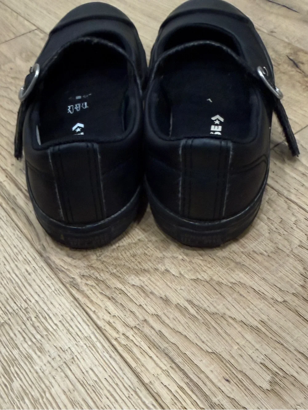 Converse Kids Black Mary Jane Strap Shoes size 12